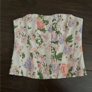 ZARA floral corset tube top